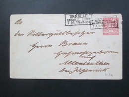 Altdeutschland NDP 1869 GA Umschlag U1 Aa Stempel Ra3 Breslau Oberschl. Bahnf. (2x) Nach Altenbeuthen - Brieven En Documenten