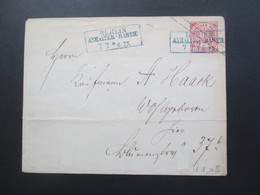 Altdeutschland NDP 1868 GA Umschlag U1 B Blauer Stempel Ra3 Berlin Anhalter - Bahnh: (2x) - Cartas & Documentos