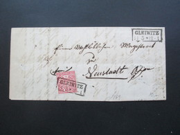 Altdeutschland NDP 1869 Nr. 16 EF Stempel Ra2 Gleiwitz Nach Neustadt Oberschlesien Faltbrief Mit Inhalt! - Covers & Documents