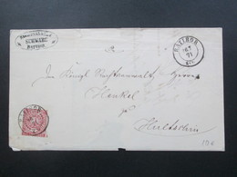 Altdeutschland NDP 1871 Nr. 16 EF Stempel K2 Ratibor Rechtsanwalt Schwabe Ratibor Schlesien - Storia Postale