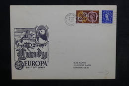 ROYAUME UNI - Enveloppe FDC Europa En 1961 , Bloc Europa De Lundy Au Verso - L 33926 - 1952-1971 Dezimalausgaben (Vorläufer)