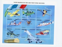 Angola 1998-Concorde,hélicoptère , ULM,avions-YT 1214/22***MNH - Helicopters