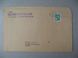 Nouvelle-Zélande Masterton 1970 Lettre Postal History Society pour France - New Zealand Cover  Fleur Flower - Cartas & Documentos