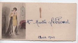 2 Portes-noms De Repas De Fête/Avec Petites Gravures Colorées/ Georges Et Marthe LEBLOND/ 1942                  MENU265 - Menus