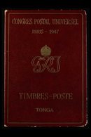 1947 TONGA UPU PRESENTATION FOLDER. PARIS UNIVERSAL POSTAL UNION CONGRESS Presentation Folder, Containing 1935 1½d & 194 - Andere & Zonder Classificatie