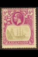 1924-33 6d Grey-black And Bright Purple "Cleft Rock" Variety, SG 16c, Lightly Hinged Mint, Centred To Upper Left. For Mo - Ascension