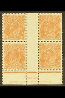 1926-30 IMPRINT BLOCK 5d Orange-brown, SG 103a, Plate 2 (B/W 127(2)z) Ash "N Over N" Imprint Block Of Four, Very Fine Mi - Andere & Zonder Classificatie