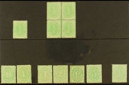 POSTAGE DUE. 1902-08 MINT SELECTION On A Stock Card That Includes ½d (SG D1) Inc A Block Of 4, 1902-04 Perf 11½ Range To - Andere & Zonder Classificatie
