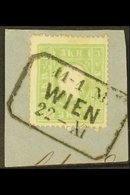 1859 3kr Green, Mi 12II, SG 24, Fine Used On Small Piece With Boxed Wien Cancel. For More Images, Please Visit Http://ww - Andere & Zonder Classificatie