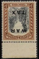 1919 (July) 3d Black & Brown "WAR TAX" Overprint With WATERMARK INVERTED AND REVERSED Variety, SG 105y, Never Hinged Min - Andere & Zonder Classificatie