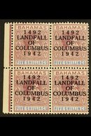 1942 5s Purple & Blue "Landfall Of Columbus" Overprint Ordinary Paper, SG 174a, Very Fine Never Hinged Mint Marginal BLO - Altri & Non Classificati