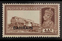 1938 4a Brown Express Train Ovptd, SG 28, Very Fine Never Hinged Mint. For More Images, Please Visit Http://www.sandafay - Bahreïn (...-1965)