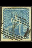 1852 (1d) Deep Blue, Britannia, SG 4, Superb Used With Huge Margins And Neat Cancel. For More Images, Please Visit Http: - Barbados (...-1966)