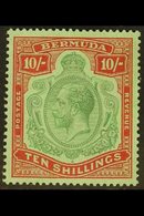 1924-32 10s Green & Red On Pale Emerald, Wmk Script CA, SG 92, Very Fine Mint. For More Images, Please Visit Http://www. - Bermuda