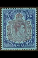 1938-53 2s Purple & Blue On Deep Blue Perf 14 Ordinary Paper With GASH IN CHIN Variety, SG 116cf, Very Fine Mint, Very F - Bermuda
