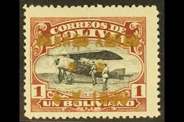 1930 1b Red-brown & Black Air "CORREO AEREO" Overprint In BRONZE (METALLIC) INK (Scott C23, SG 240), Fine Mint, Very Fre - Bolivia