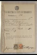 BERTHING & EMBARKATION DOCUMENTS 1907-8. An Interesting Record Of Docking At The Port Of Pernambuco, Brazil, By The Brit - Other & Unclassified