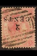 1888 (perf 14) 2c On 6d Rose, Wmk Crown CC INVERTED, SG 25w, Good Used. Cat £650. For More Images, Please Visit Http://w - Brits-Honduras (...-1970)