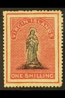 1868 1s Black And Rose Carmine On White Paper, SG 21 (position 13), Fine Mint, Signed Brun. For More Images, Please Visi - British Virgin Islands