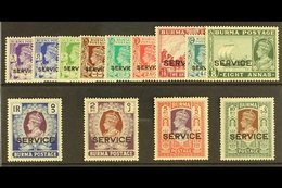 OFFICIALS 1939 Set Complete, SG O15/O27, Very Fine Mint (13 Stamps, 5r With Perf Faults) For More Images, Please Visit H - Birma (...-1947)