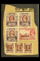 OFFICIALS A Piece From Part Of An OHMS Cover Bearing 1939 Official 1a (3), 2a6p Claret & 2r Brown And Purples (3, Incl P - Burma (...-1947)