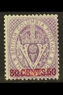 1868-71 50c Mauve Perf 14, SG 32, Very Fine Mint. Lovely Colour. For More Images, Please Visit Http://www.sandafayre.com - Other & Unclassified