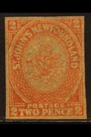 1860 2d Orange-vermilion, SG 10, Unused Without Gum, Four  Small Margins. CAT £600 For More Images, Please Visit Http:// - Autres & Non Classés