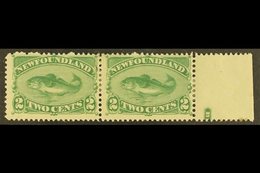 1896 2c Green Cod Fish Re-issue, SG 64, Very Fine Marginal Mint Pair (one With Tiny Hinge Thin Spot). For More Images, P - Sonstige & Ohne Zuordnung
