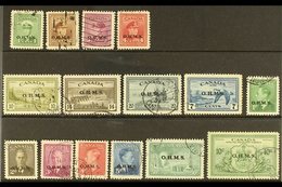 OFFICIALS 1949-50 FINE USED OHMS OVERPRINTED SELECTION Includes 1949 Range With Most Values To 20c And 7c Air, 1949-50 S - Other & Unclassified