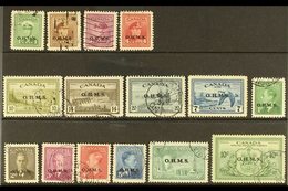 OFFICIALS 1949-50 FINE USED OHMS OVERPRINTED SELECTION Includes 1949 Range With Most Values To 20c And 7c Air, 1949-50 S - Otros & Sin Clasificación