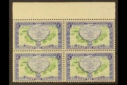 1949-61 3d Green & Ultramarine Pictorial With WATERMARK INVERTED Variety, SG 153aw, Very Fine Mint Lower Marginal BLOCK  - Cook Islands
