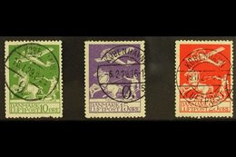 1925-26 10 Ore, 15 Ore, And 25 Ore Air Set, Michel 143/145 Or SG 224/226, Fine Used With Neat Cds Cancels. (3 Stamps)  F - Other & Unclassified