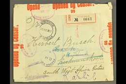 1917 DESTINATION MAIL - (13 Aug) Registered Env. To Keetmanshoop, SOUTH WEST AFRICA, Franked On Reverse With Seven Stamp - Ecuador