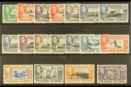 1938-50 Pictorials Complete Set, SG 146/63, Very Fine Mint, Very Fresh. (18 Stamps) For More Images, Please Visit Http:/ - Falkland Islands