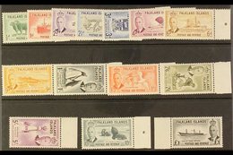 1952 MARGINAL SET. KGVI Definitives Complete Set, SG 172/85, Never Hinged Mint. (14 Stamps) For More Images, Please Visi - Falklandinseln