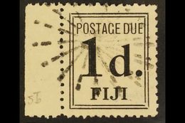 POSTAGE DUE 1917-18 1d Black Narrow Setting, SG D5b, Very Fine Used With Sheet Margin At Left. For More Images, Please V - Fidji (...-1970)