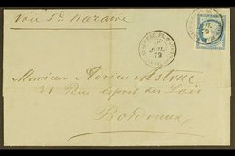 GENERAL ISSUES USED IN GUADELOUPE 1879 (10 July) Entire Letter To Bordeaux, Bearing 1872-77 25c Blue Ceres (Yvert 23) Wi - Andere & Zonder Classificatie