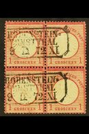 1872 1g Rose-carmine Small Shield (Michel 4, SG 5), Fine Used BLOCK Of 4 Cancelled By Two Boxed "Hohenstein - Ernstthal" - Altri & Non Classificati