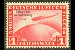 1933 1m Carmine Air Chicago World Exhibition Flight Of Graf Zeppelin Overprint (Michel 496, SG 510), Superb Never Hinged - Other & Unclassified
