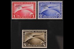 1933 Air Chicago World Exhibition Flight of Graf Zeppelin Complete Set (Michel 496/98, SG 510/12), Very Fine Mint, All E - Otros & Sin Clasificación