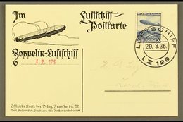 1936 29.3.36 Ppc Flight Card From Zeppelin LZ 129 Franked 50pf LZ129 Adhesive Tied By Luftschiff LZ 129 Cds. For More Im - Other & Unclassified