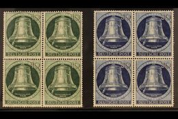 1951 MINT / NHM BLOCKS OF 4 10pf Green & 30pf Blue "Freedom Bells", Mi B76 & B78, (May Day Issues), Lower Stamps In Each - Sonstige & Ohne Zuordnung