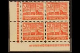 1953 20pf Bright Scarlet, Mi 113, SG B42b, Mint CORNER BLOCK Of 4, Both Lower Stamps Being Never Hinge Mint (4 Stamps) F - Sonstige & Ohne Zuordnung