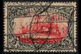 GERMAN SOUTHWEST AFRICA 1906-19 5m Black & Carmine, Lozenge Wmk, Mi 32Aa, SG 32, Fine Cds Used. For More Images, Please  - Other & Unclassified