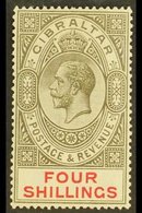 1921-27 4s Black And Carmine, Watermark Multi Script CA, SG 100, Very Fine Mint. For More Images, Please Visit Http://ww - Gibilterra
