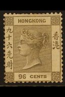 1863-71 96c Brownish Grey, Wmk Crown CC, SG 19, Unused With Gum, Couple Of Blunt Perfs At Top, Cat. £1500. For More Imag - Other & Unclassified