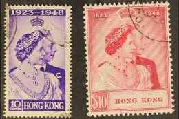 1948 Silver Wedding Set, SG 171/72, Very Fine Used. (2 Stamps) For More Images, Please Visit Http://www.sandafayre.com/i - Andere & Zonder Classificatie