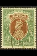 1937-40 15r Brown & Green (Upright Wmk), SG 263, Very Fine Cds Used For More Images, Please Visit Http://www.sandafayre. - Other & Unclassified