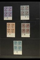 1922 MINT CONTROL BLOCKS OF FOUR Group Of Thom Overprints In Blue-black Or Red, Each In A BLOCK OF FOUR With 2½d "T 22"  - Other & Unclassified
