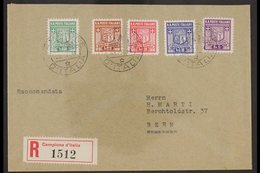 CAMPIONE 1944 Arms Perf 11 Local Issue Complete Set (Sassone 1/5, SG 1B/5B) Superb Used On Registered Cover Addressed To - Unclassified